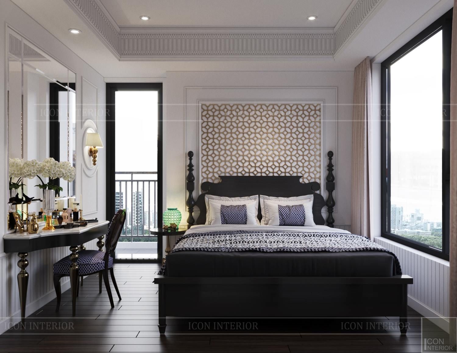 Thiết kế nội thất phòng ngủ phong cách Indochine