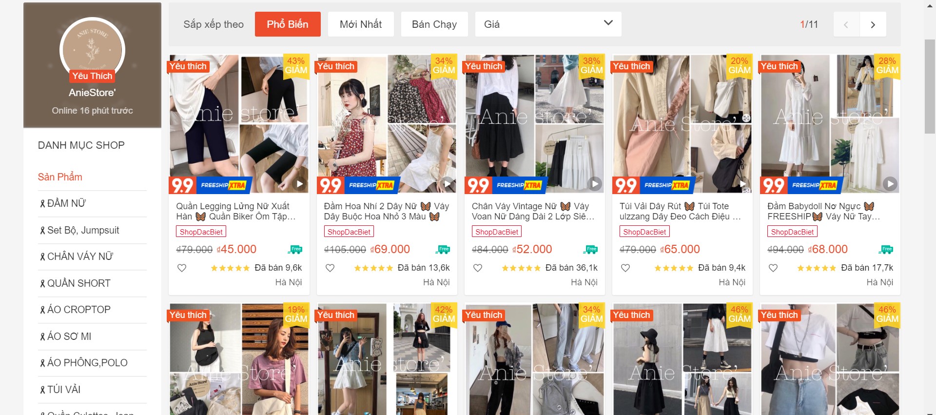 shop bán quần áo Hàn Quốc