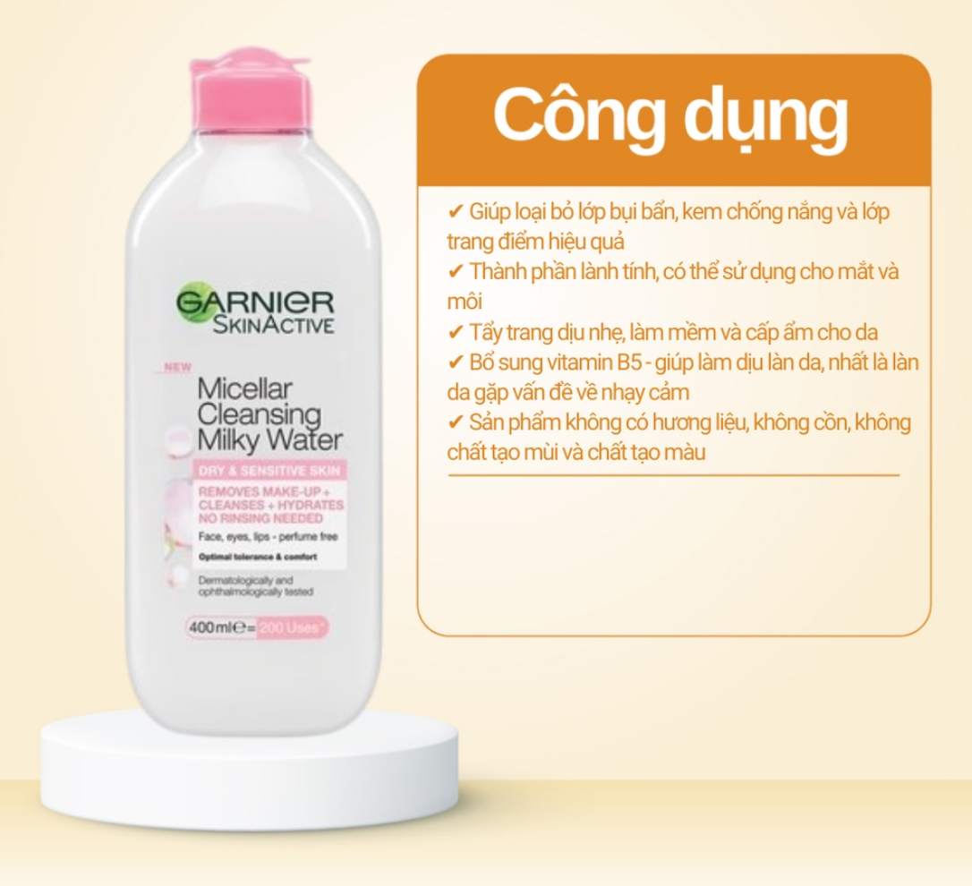 Review nước tẩy trang Garnier nắp hồng