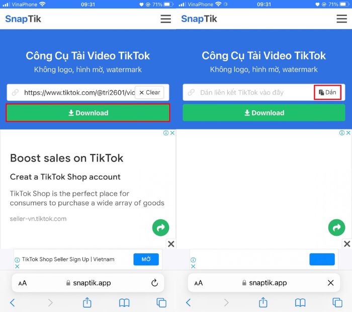 Cách lưu video trên TikTok không có logo với SnapTik